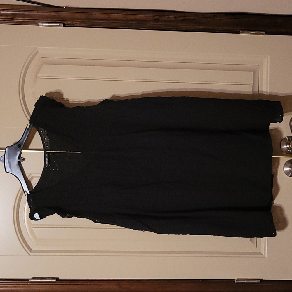 Black eyelet lace dress